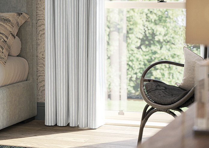 Vintage Stripe, Cool Grey - Made to Measure Curtains - Image 5